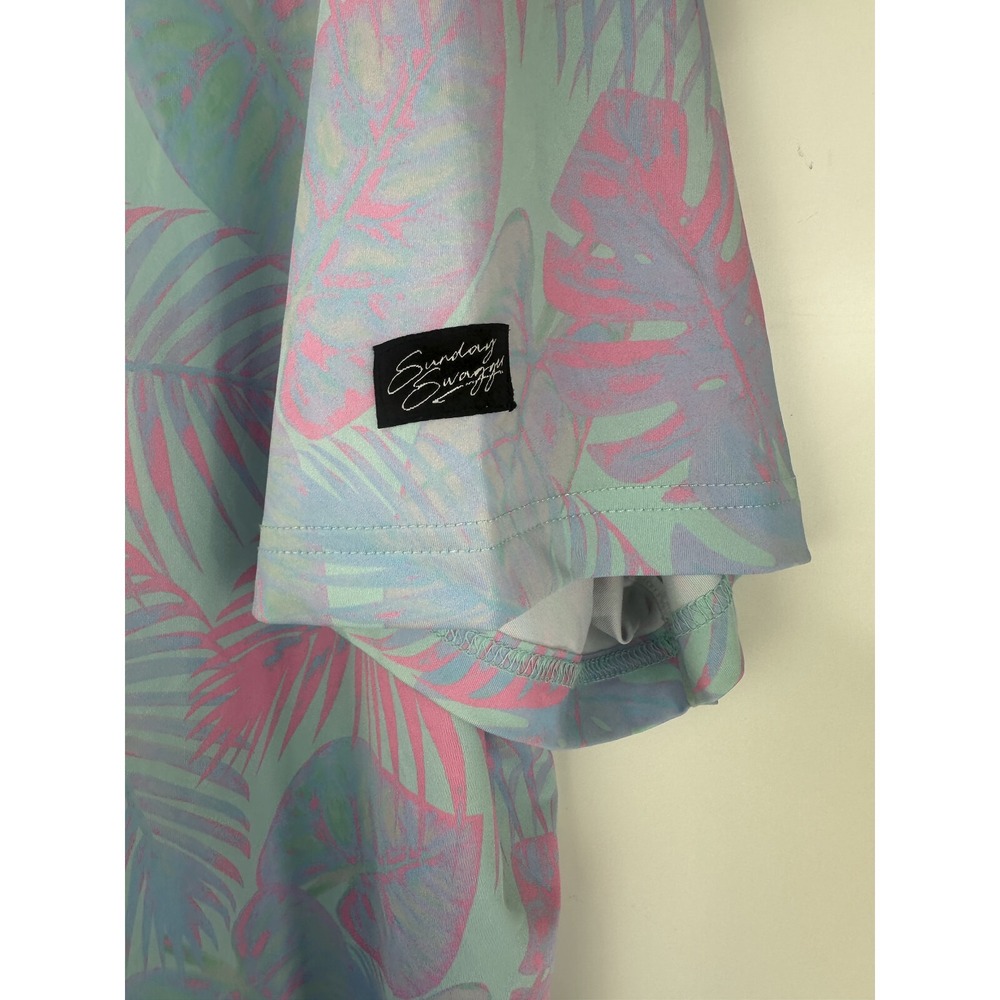 Sunday Swagger Fiji Polo Shirt Golf Tropical Aloha Palm Floral Men's Size 4XL - Picture 6 of 13